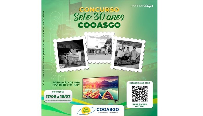 COOASGO lança promoção para comemorar 30 anos da cooperativa